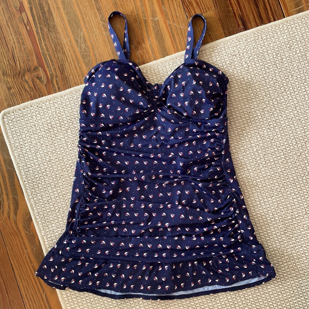 Plus size/maternity sailboat swim dress